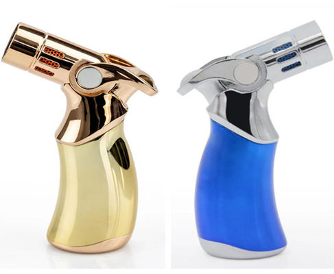 Four Burns Pocket Size Cigar Butane Blow Torch Lighter Encendedor Portable